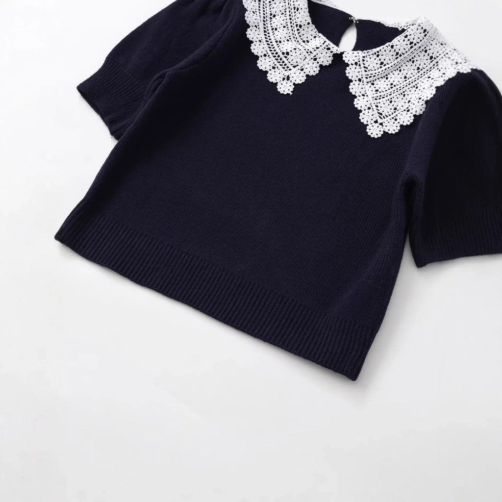 Maglione Donna con Colletto Pizzo