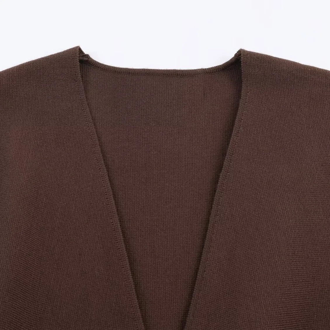Giacca Kimono Donna con Cintura Marrone