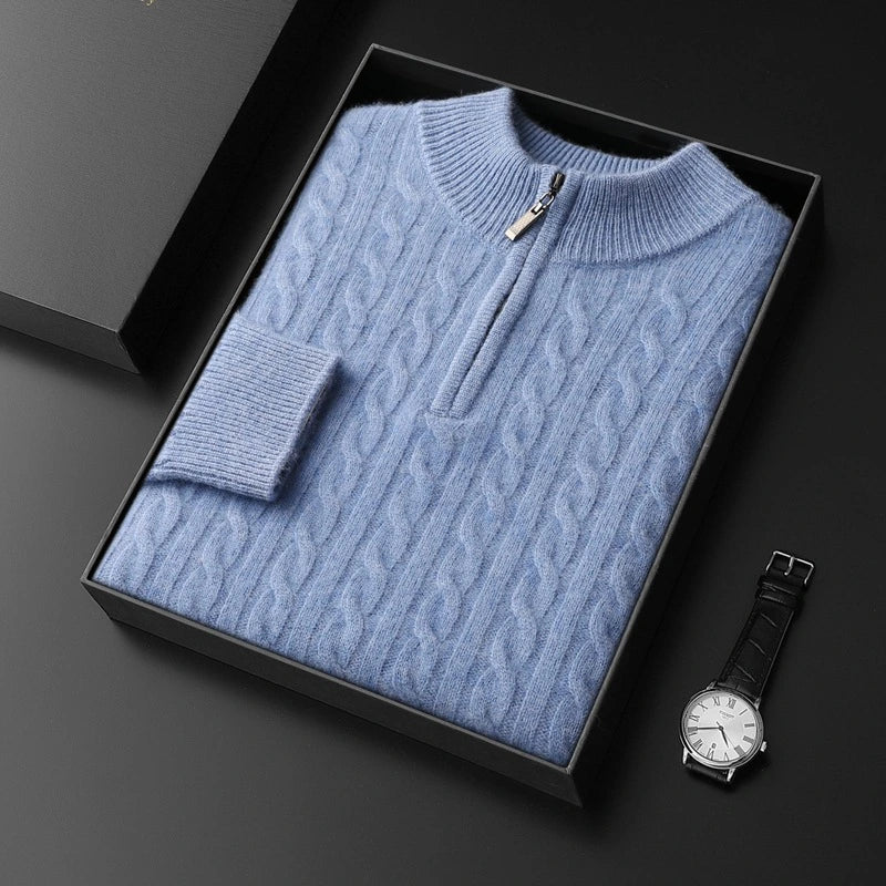 Maglione in Lana Merino Zip - Old Money®