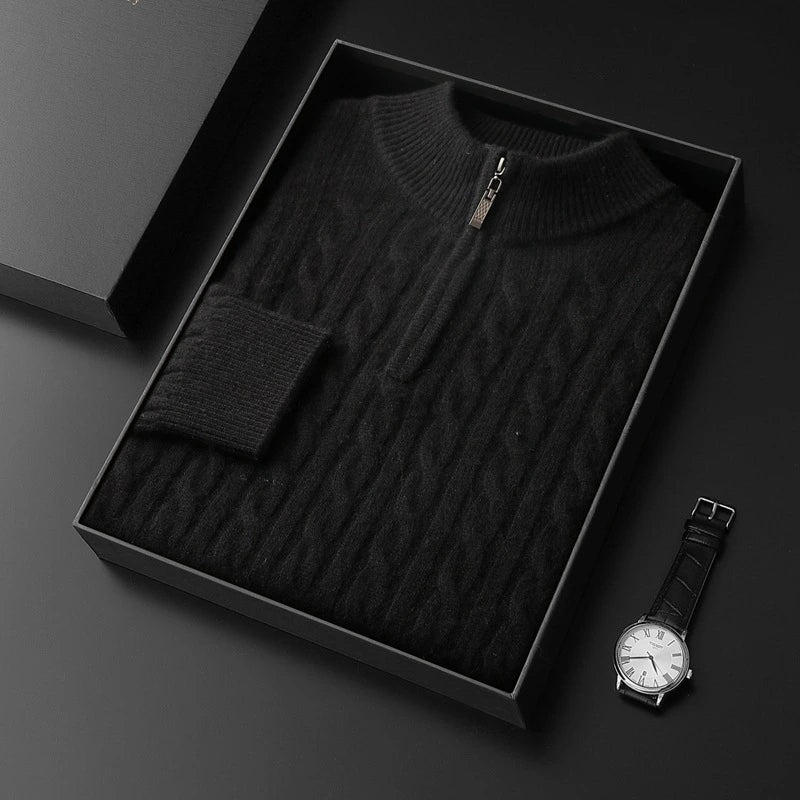 Maglione in Lana Merino Zip - Old Money®