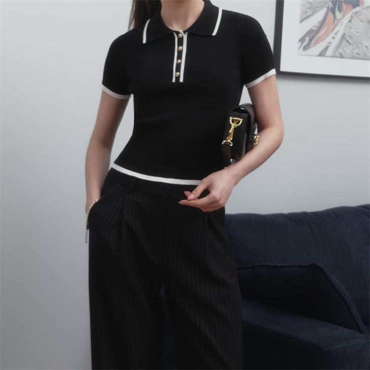 Maglietta Polo Donna - A Ribbed Preppy