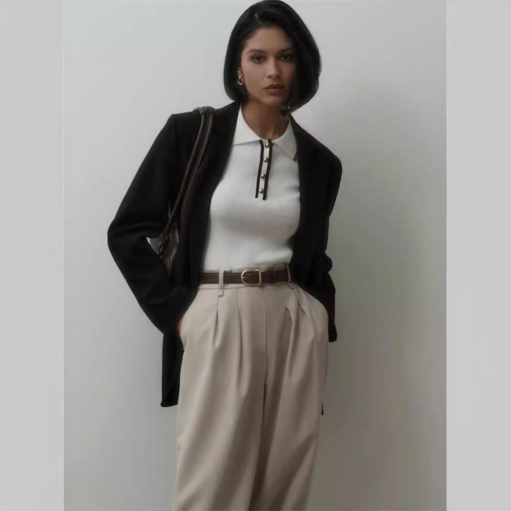Maglietta Polo Donna - A Ribbed Preppy