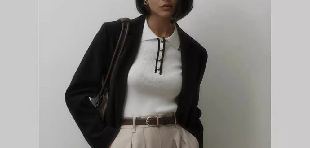 Maglietta Polo Donna - A Ribbed Preppy