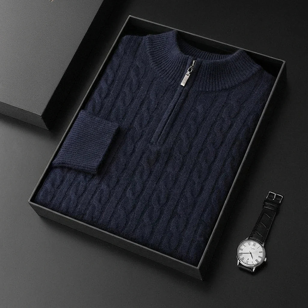 Maglione in Lana Merino Zip - Old Money®